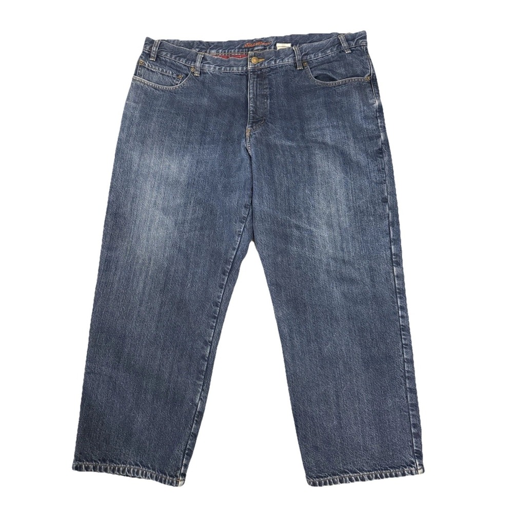 Eddie Bauer Flannel Lined Jeans Mens 38x29 Relaxedโ Fit Blue Winter Warm Denim